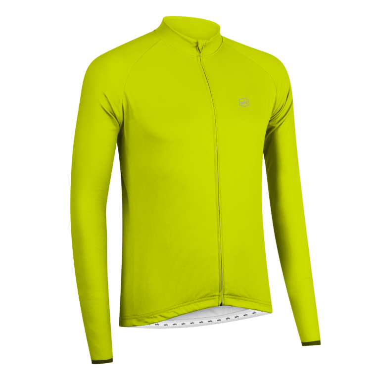 Men's sun protect jersey road cycling summer jersey in sulphur yellow colourway